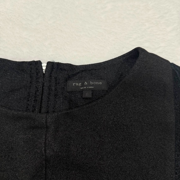 Rag & Bone Black and Tan Sleeveless Embroidered Lace Colorblock Dress - Picture 6 of 6